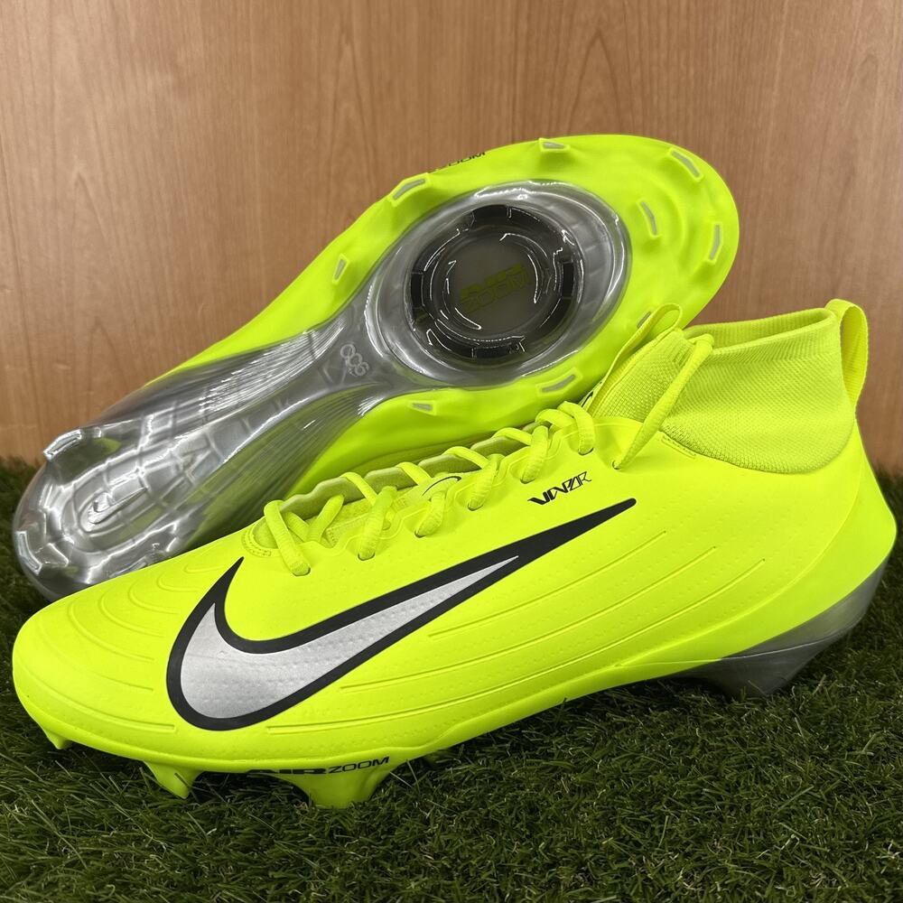 Nike Vapor Pro 1 Volt Metallic Silver Football Cleat FB3298-700 Mens Sz 15